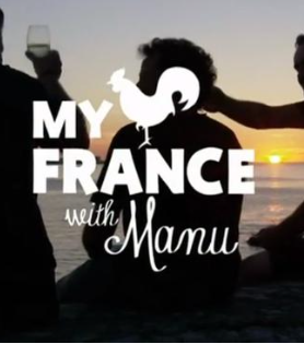 Poster of “My France with Manu” Season 3, Episode 6 – The Pyrenees, Australian travel documentary filmed in southern France.